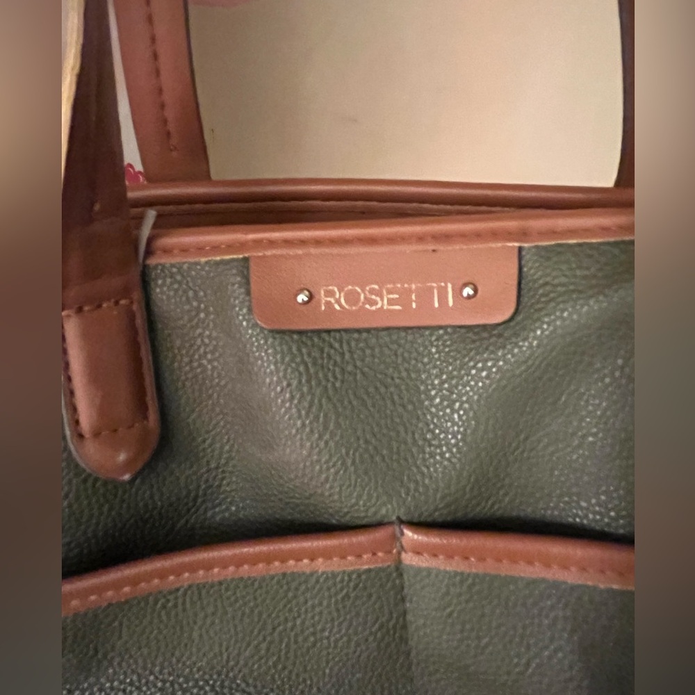 Rosetti Green and Brown Handbag